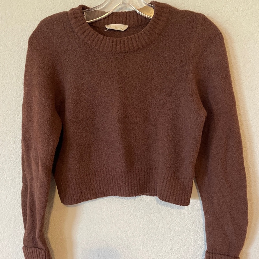 Altar'd State Brown Crew Neck Sweater